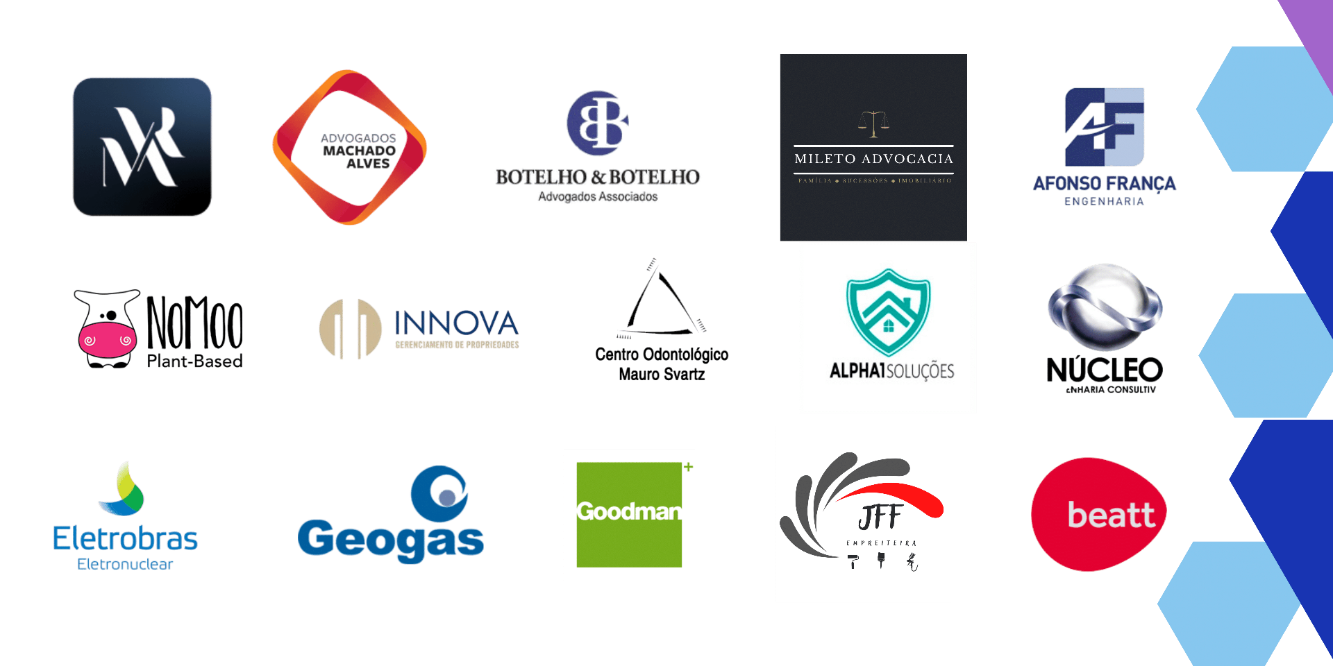 Logos de empresas que confiam no nosso trabalho